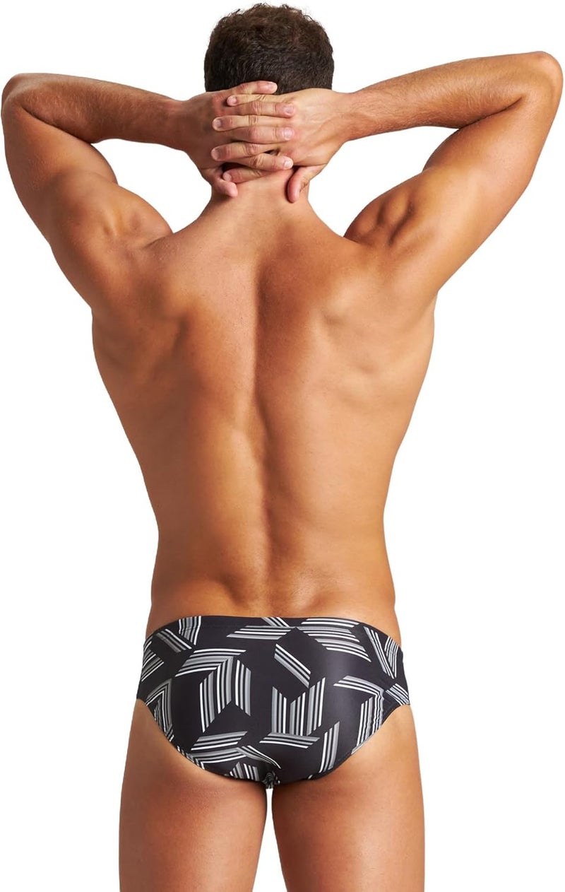 arena Men's Swim Brief Puzzled Team Print MaxLife Athletic Swimwear Professional Training Swimsuit Sports Bathing Suit, Black/Black Multi, US Size 24 - Image 2